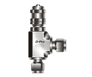 D-Pro Winkelüberströmventil Dk-Lok 8 mm ohne Feder Arbeitsdruck 413 bar CE Kennzeichnung Edelstahl